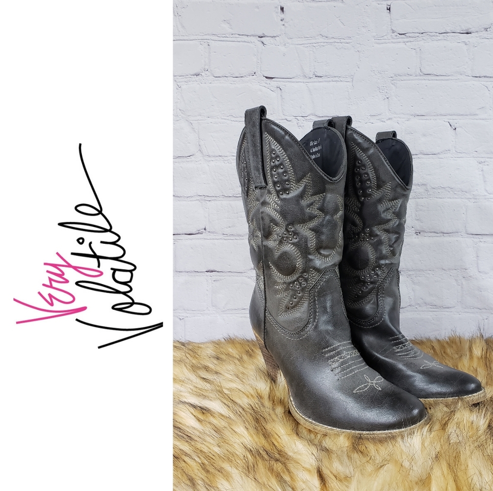 Very Volatile Heeled Cowboy Boots SZ 8.5